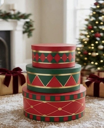 Christmas drum gift - box, set
